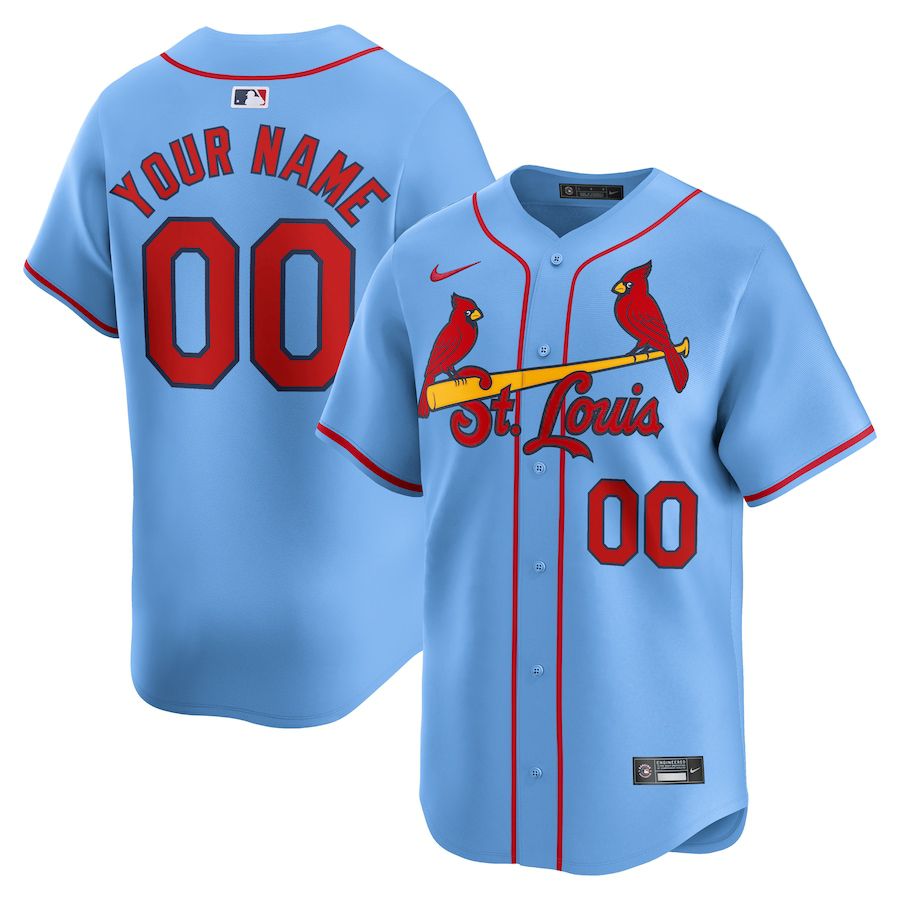 Men St. Louis Cardinals Nike Light Blue Alternate Limited Custom MLB Jersey